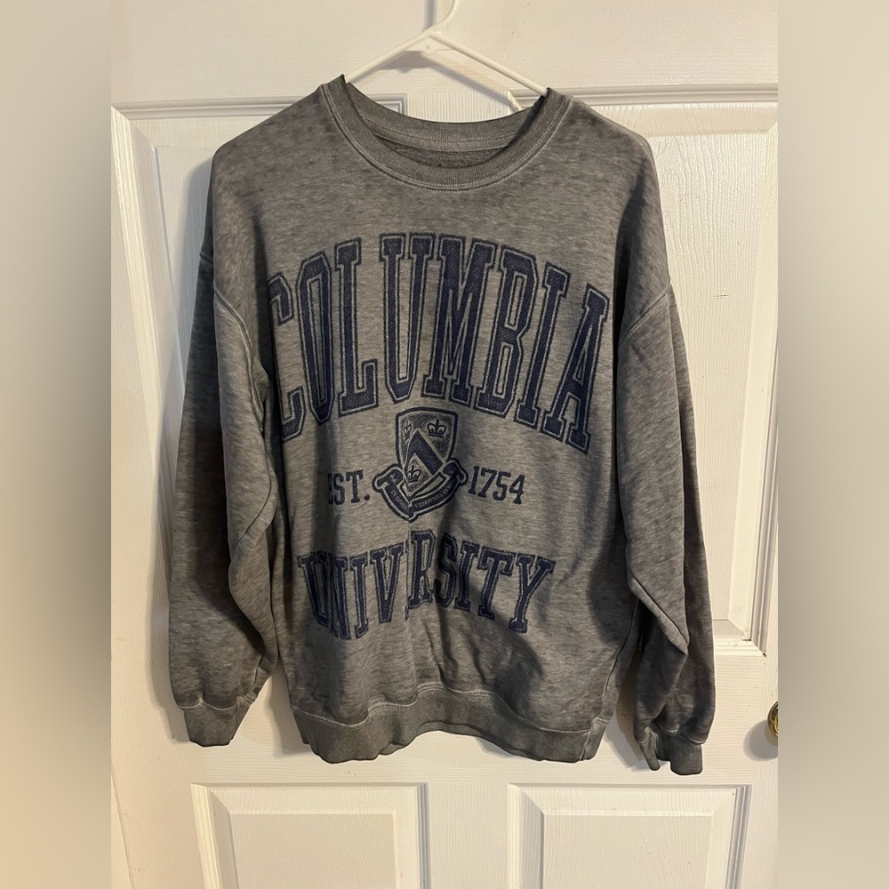 Columbia University Sweatshirt Adult Small Gray Long Sleeve Crewneck trdmrk